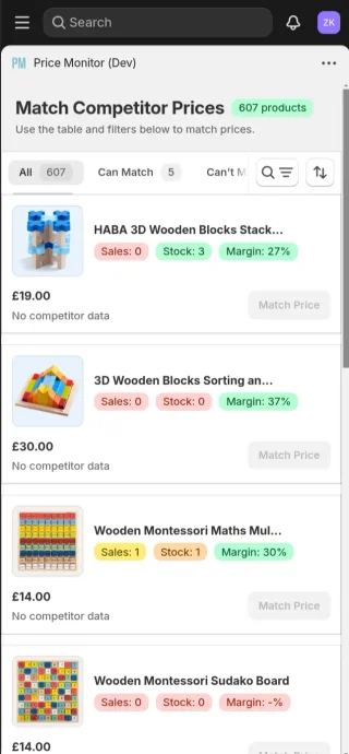 PriceMonitor Mobile